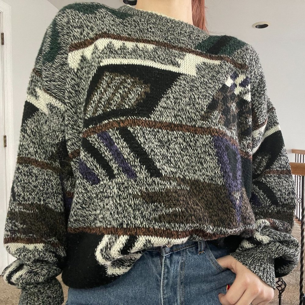 VINTAGE GREY MICHAEL GERALD SWEATER SIZE LARGE
